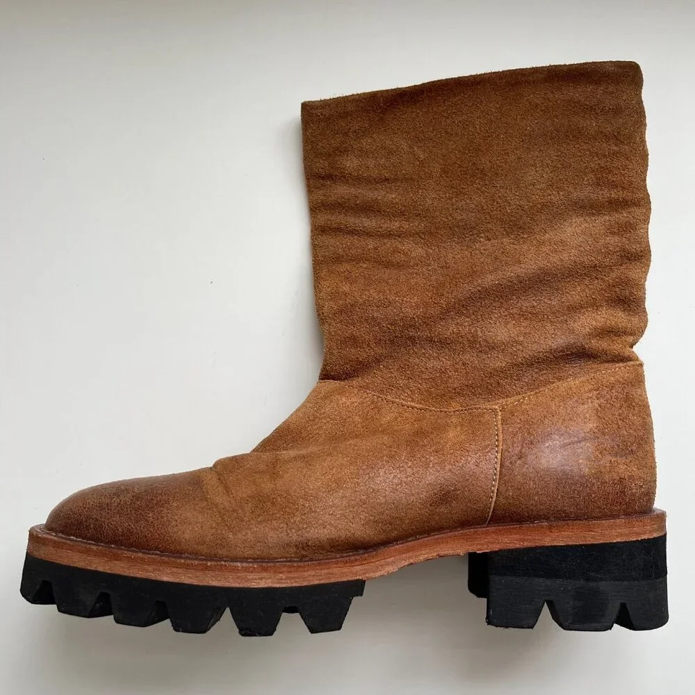 Free People Reya Slouchy Leather Boots | Size 37 - Picture 4 of 7